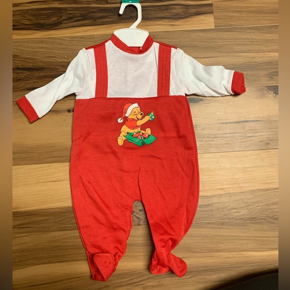 Disney Other - NWOT vintage 90s Disney Winnie the Pooh Christmas jumpsuit one piece